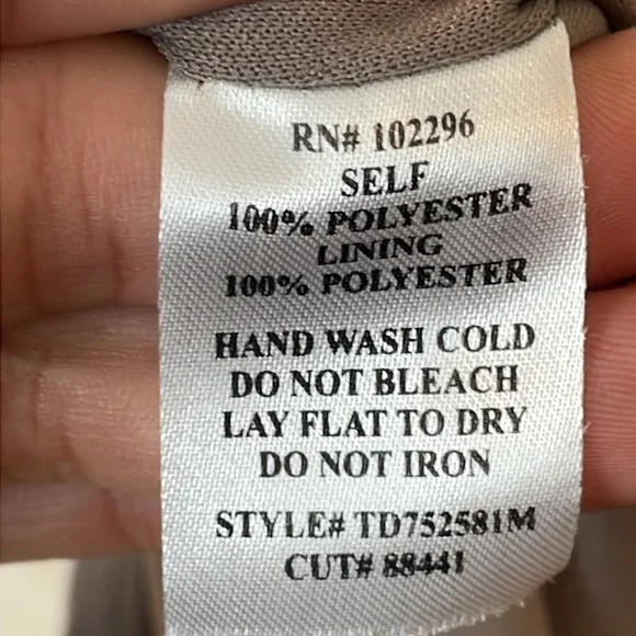 NWT Connected Apparel Womens Mushroom Gold Cowlneck Metallic Dress SIZE 12 - Picture 5 of 8